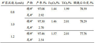 礦漿流速實驗結果