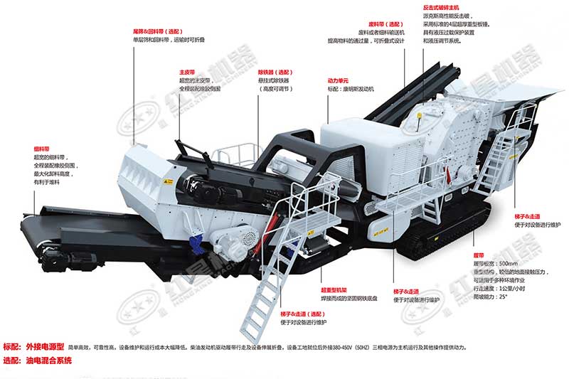 紅星履帶式建筑廢料破碎機(jī)