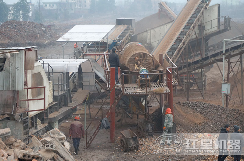 小型建筑垃圾處理現場實拍